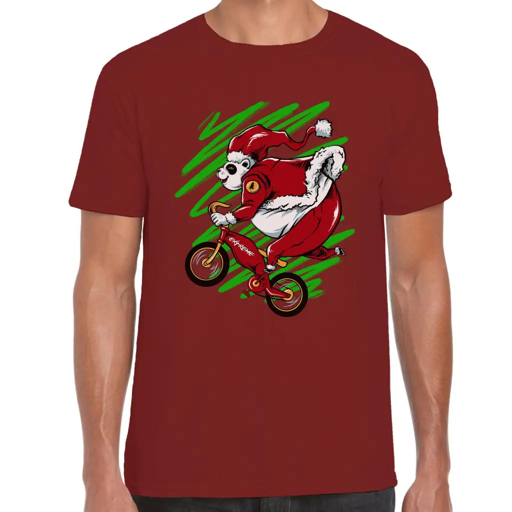 Biker Panda Santa T-Shirt - Tshirtpark.com