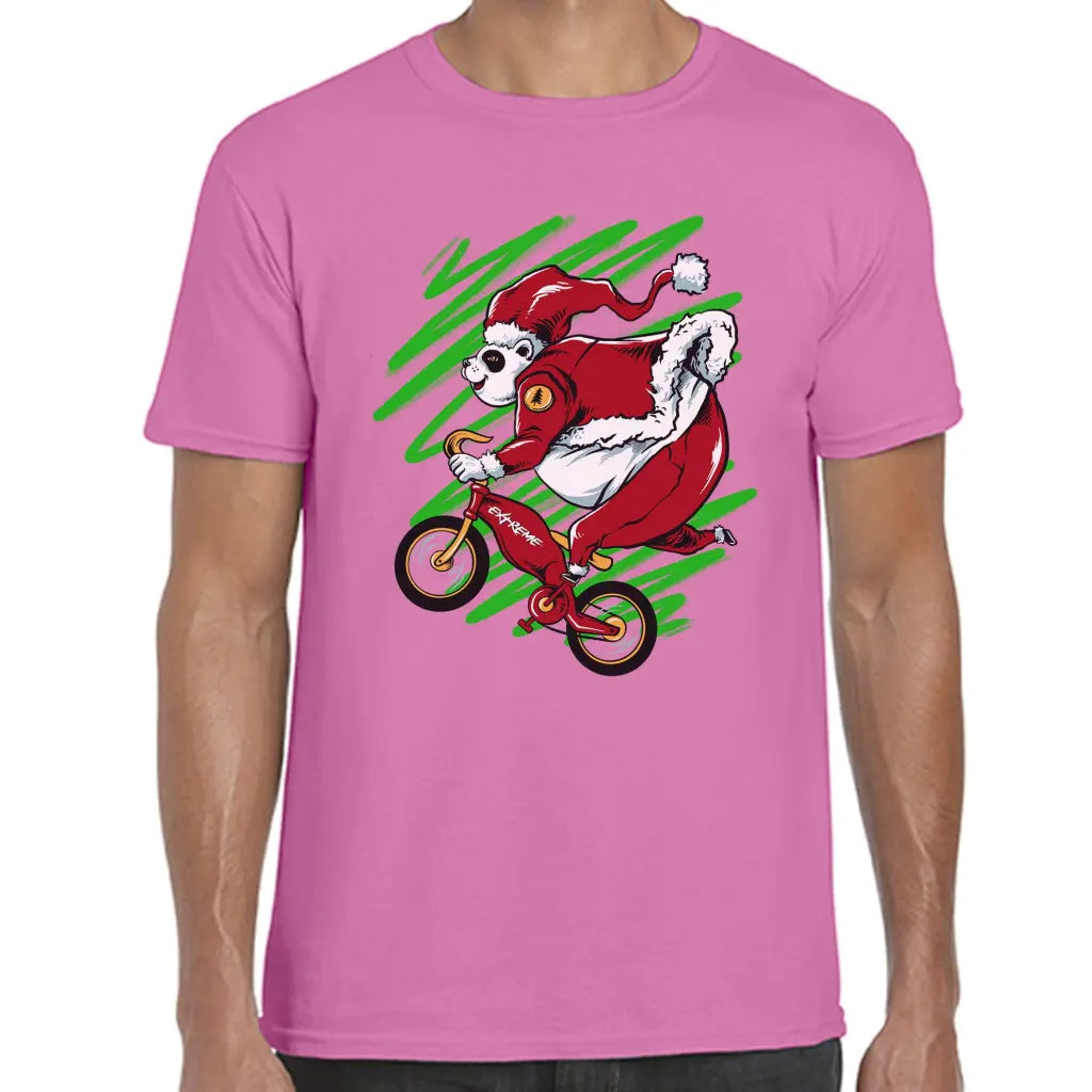 Biker Panda Santa T-Shirt - Tshirtpark.com