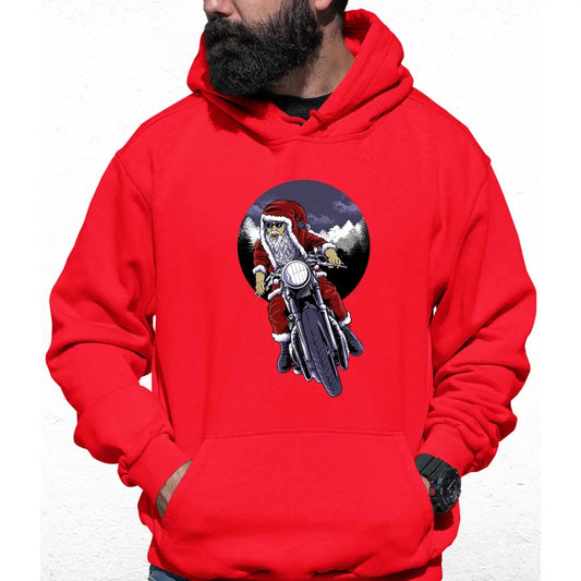 Biker Santa Colour Hoodie - Tshirtpark.com