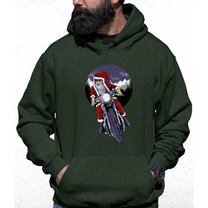 Biker Santa Colour Hoodie - Tshirtpark.com