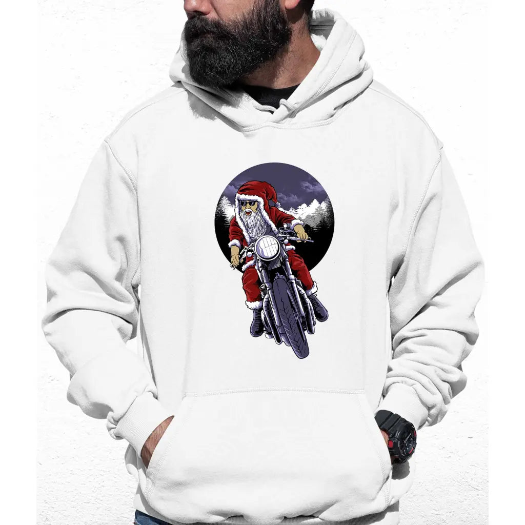 Biker Santa Colour Hoodie - Tshirtpark.com