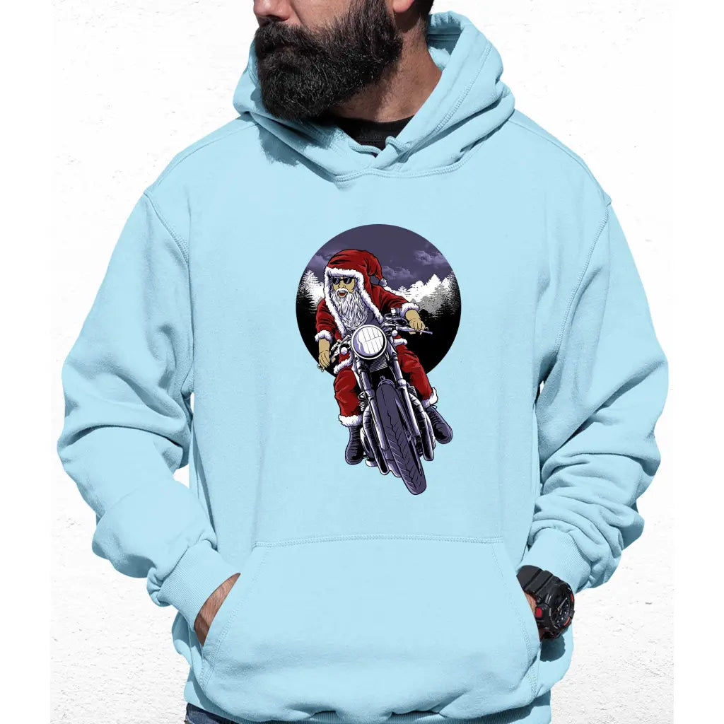 Biker Santa Colour Hoodie - Tshirtpark.com