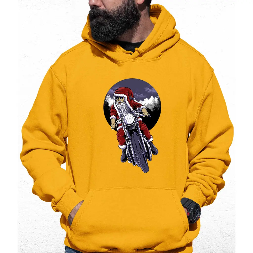 Biker Santa Colour Hoodie - Tshirtpark.com