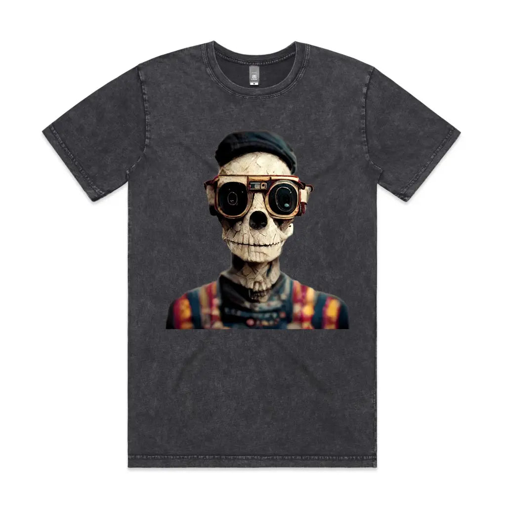 Binocular Skull Stone Wash T-Shirt - Tshirtpark.com