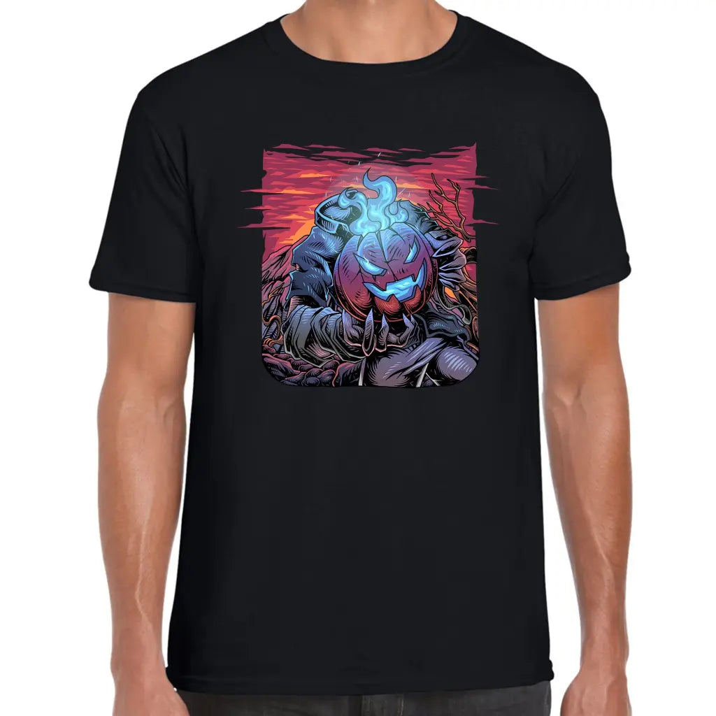 Blue Fire Pumpkin T-Shirt - Tshirtpark.com