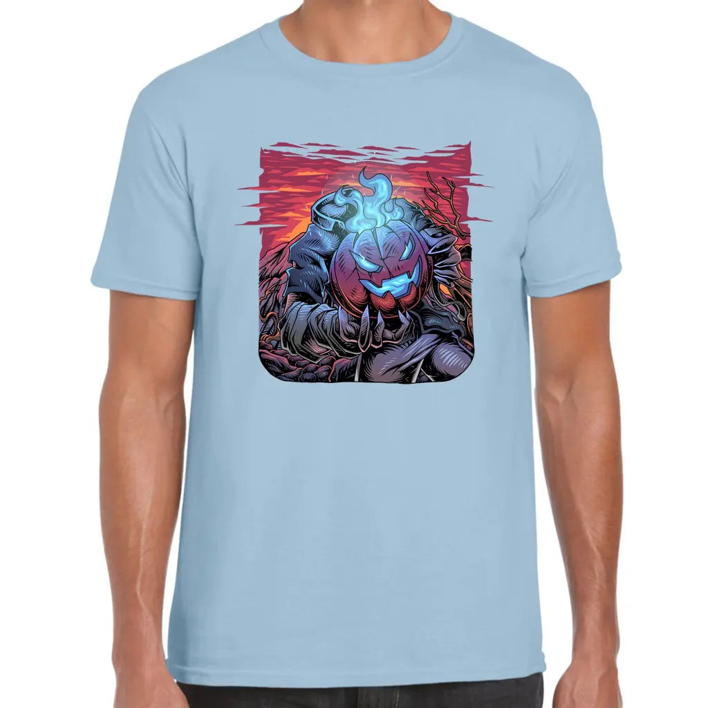 Blue Fire Pumpkin T-Shirt - Tshirtpark.com