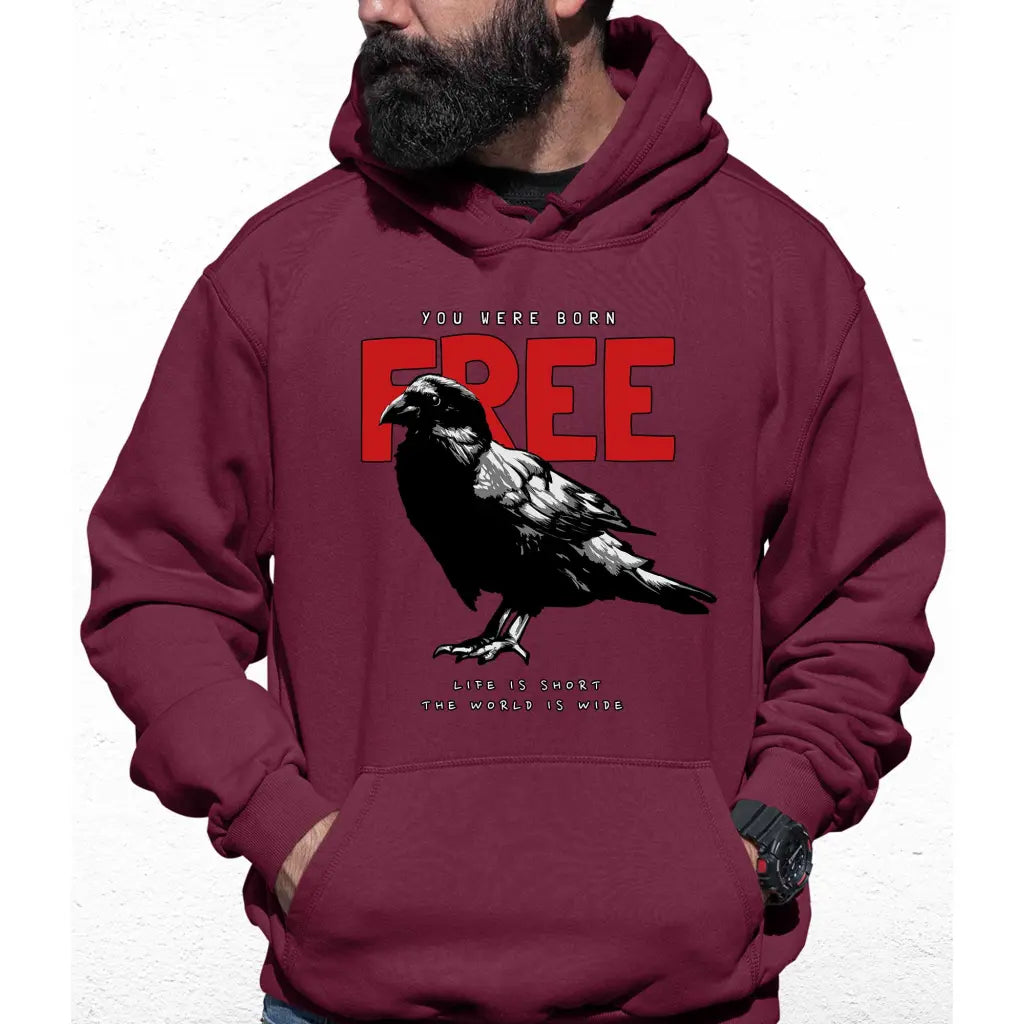 Born Free Slogan Colour Hoodie - Tshirtpark.com