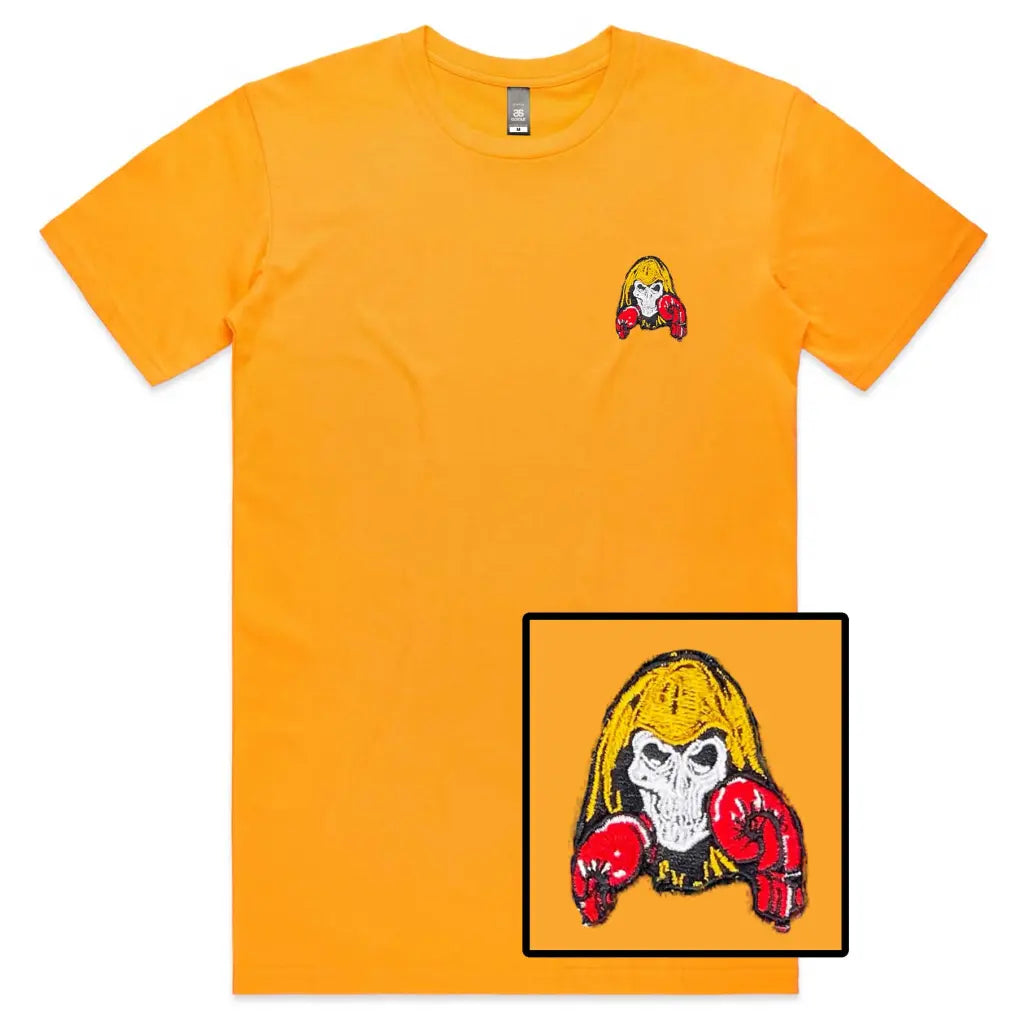 Boxing Skull Embroidered T-Shirt - Tshirtpark.com