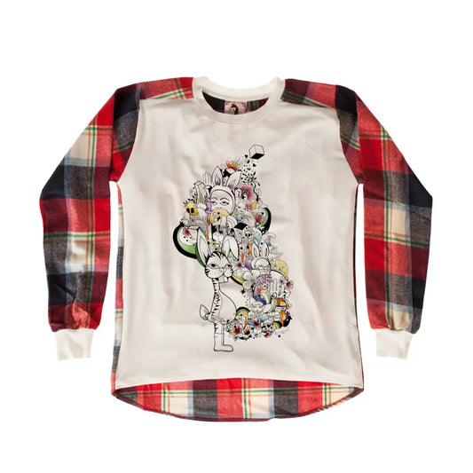 Bunny Art Chequered SweatShirt - Tshirtpark.com