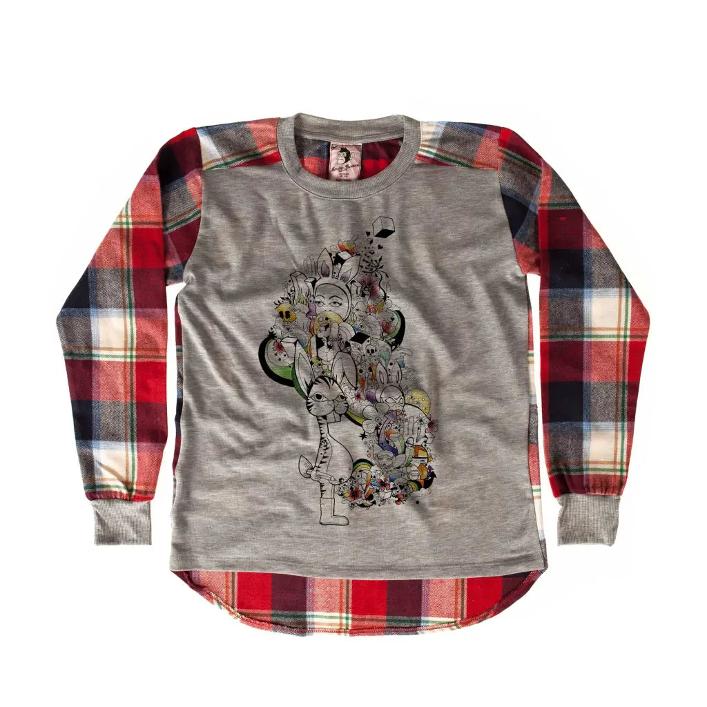 Bunny Art Chequered SweatShirt - Tshirtpark.com