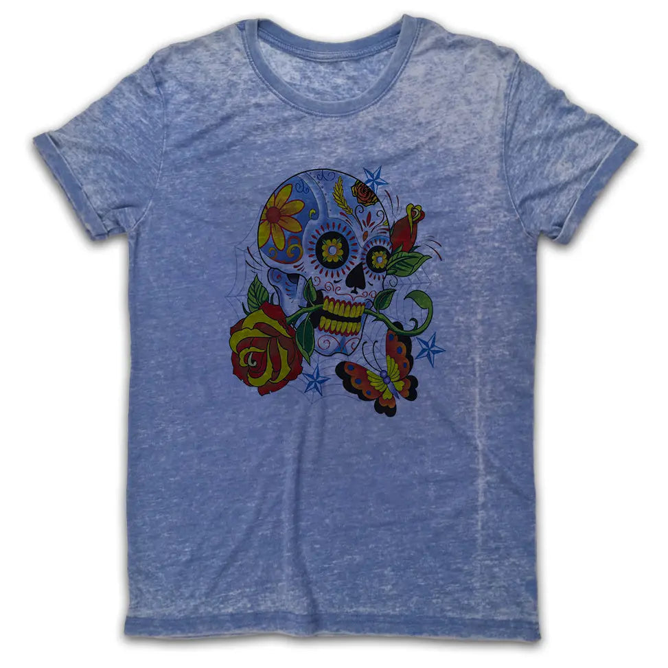 Butterfly Skull Vintage Burn-Out T-shirt - Tshirtpark.com