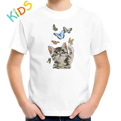 Cat Butterfly Kids T-shirt - Tshirtpark.com