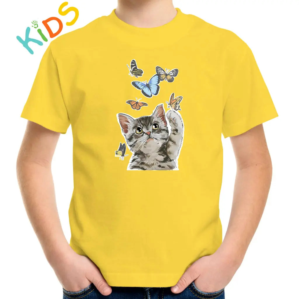 Cat Butterfly Kids T-shirt - Tshirtpark.com