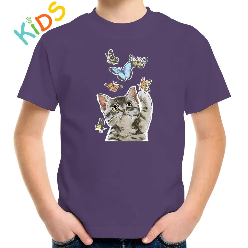 Cat Butterfly Kids T-shirt - Tshirtpark.com