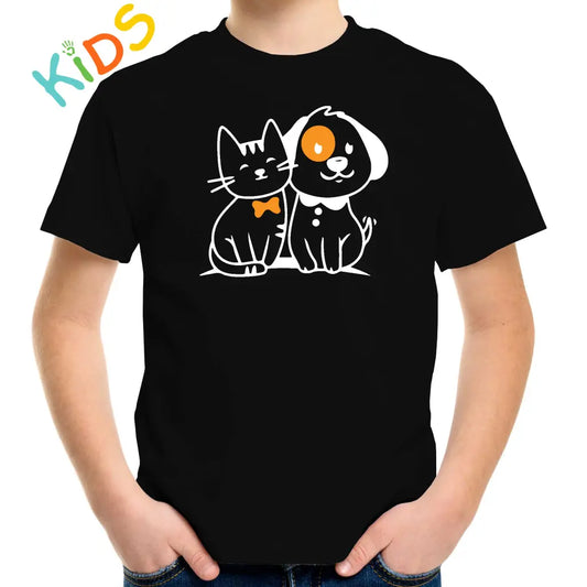 Cat & Dog Friendship Kids T-shirt - Tshirtpark.com