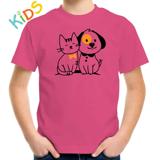 Cat & Dog Friendship Kids T-shirt - Tshirtpark.com