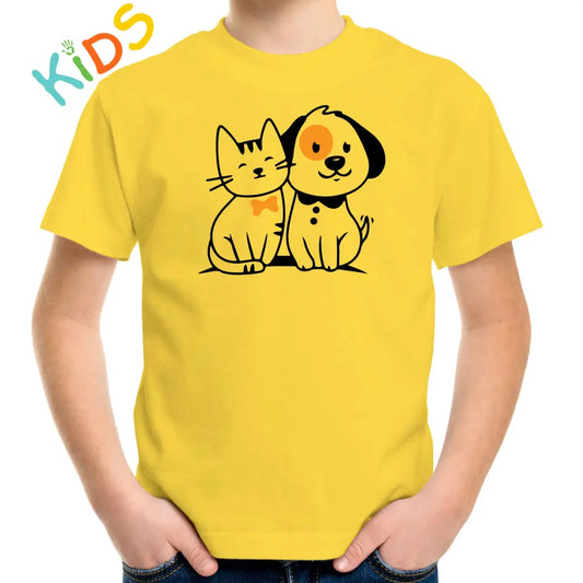 Cat & Dog Friendship Kids T-shirt - Tshirtpark.com