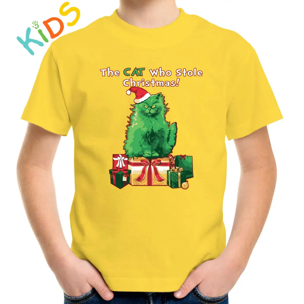Cat Stole Christmas Kids T-shirt - Tshirtpark.com