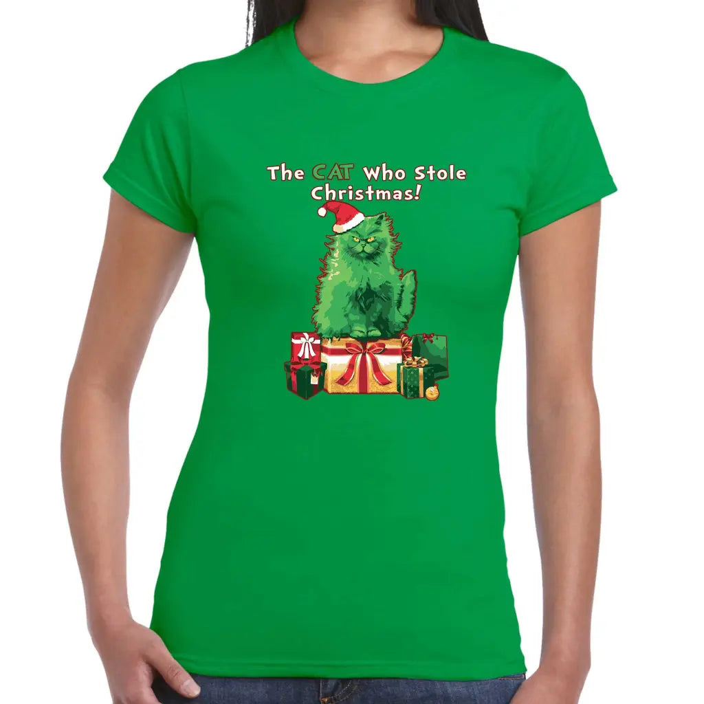 Cat Stole Christmas Ladies T-Shirt - Tshirtpark.com