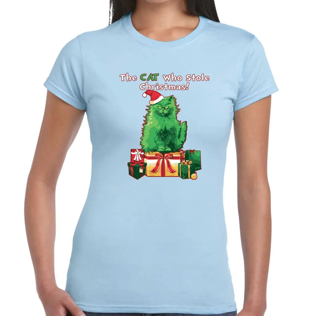 Cat Stole Christmas Ladies T-Shirt - Tshirtpark.com