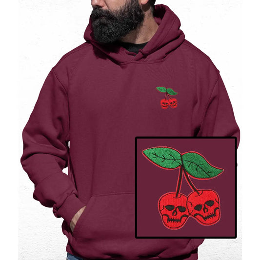 Cherry Skulls Embroidered Colour Hoodie - Tshirtpark.com