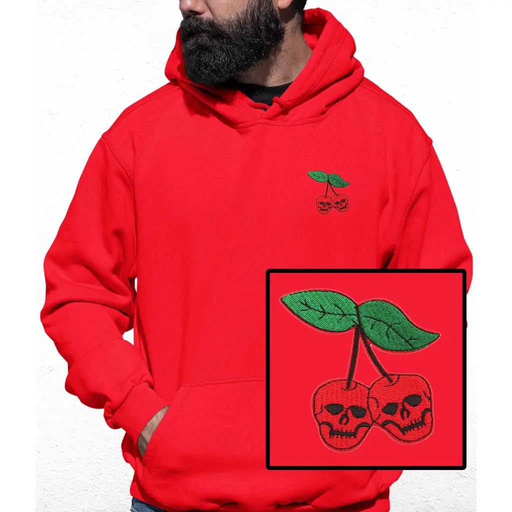 Cherry Skulls Embroidered Colour Hoodie - Tshirtpark.com