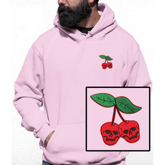 Cherry Skulls Embroidered Colour Hoodie - Tshirtpark.com