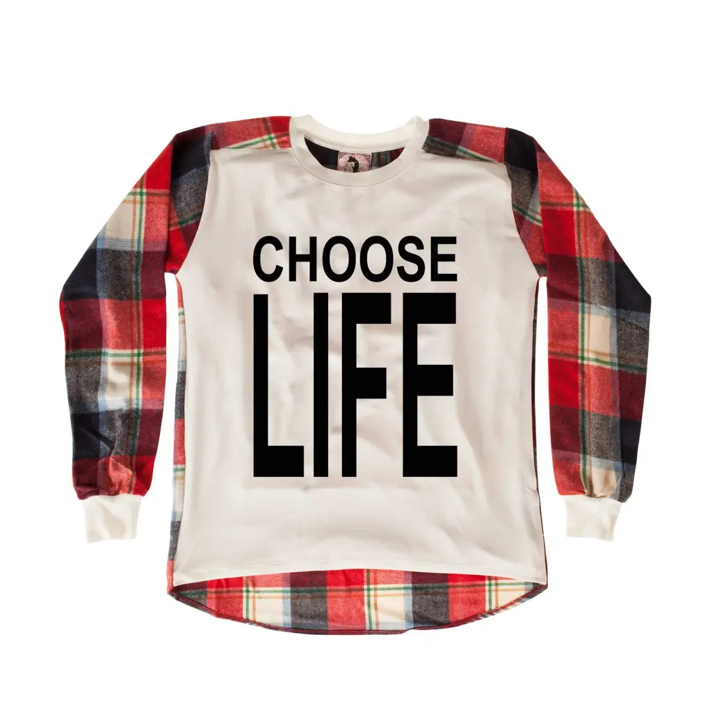 Choose Life Chequered SweatShirt - Tshirtpark.com
