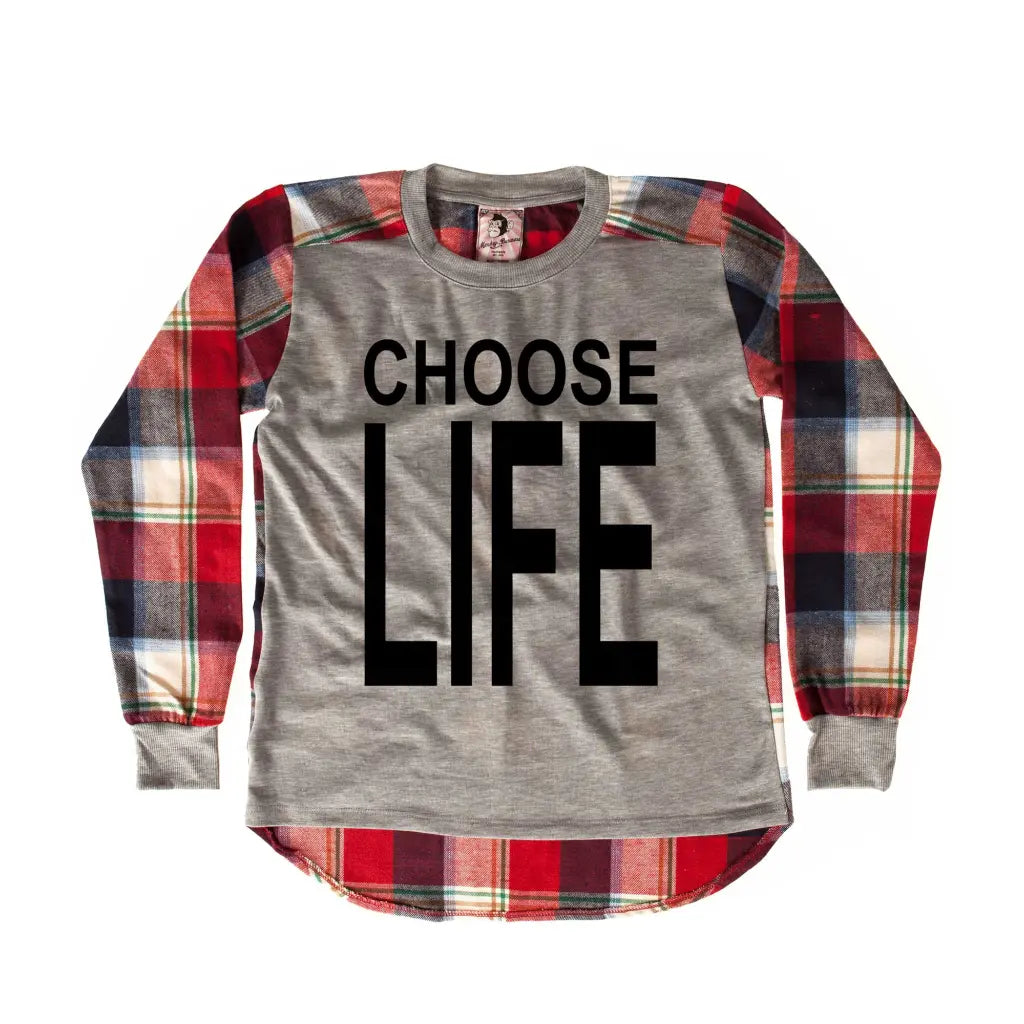 Choose Life Chequered SweatShirt - Tshirtpark.com