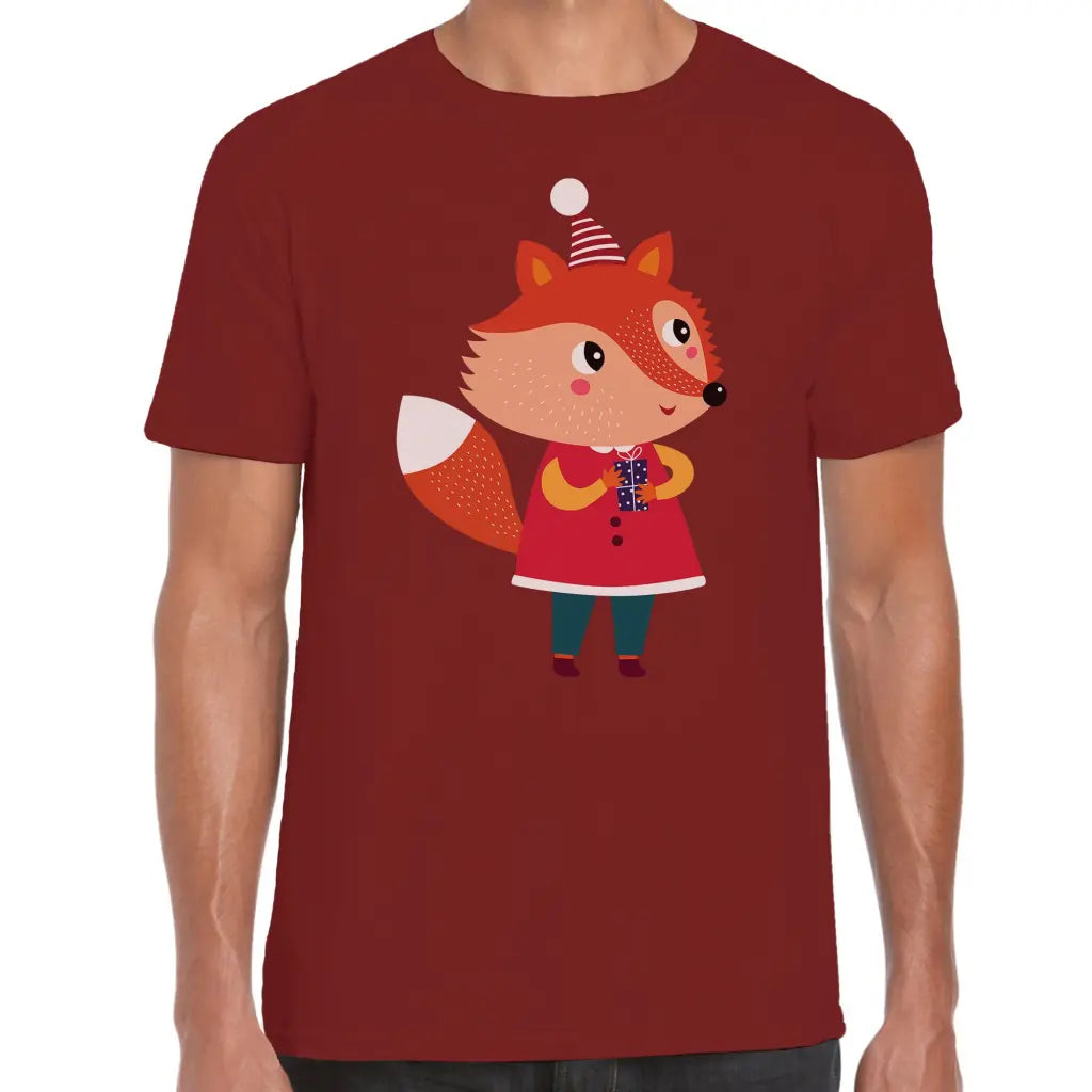 Christmas Fox Present T-Shirt - Tshirtpark.com