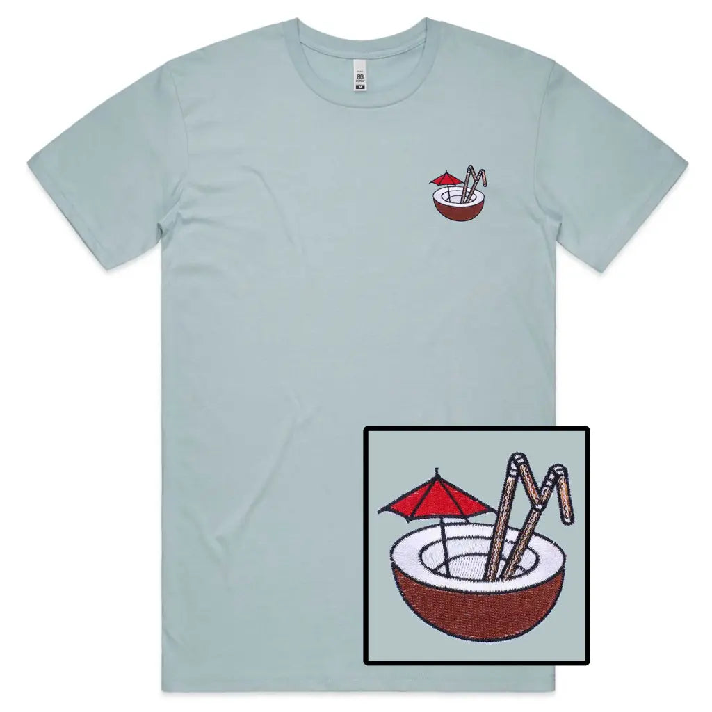 Coconut Cocktail Embroidered T-Shirt - Tshirtpark.com