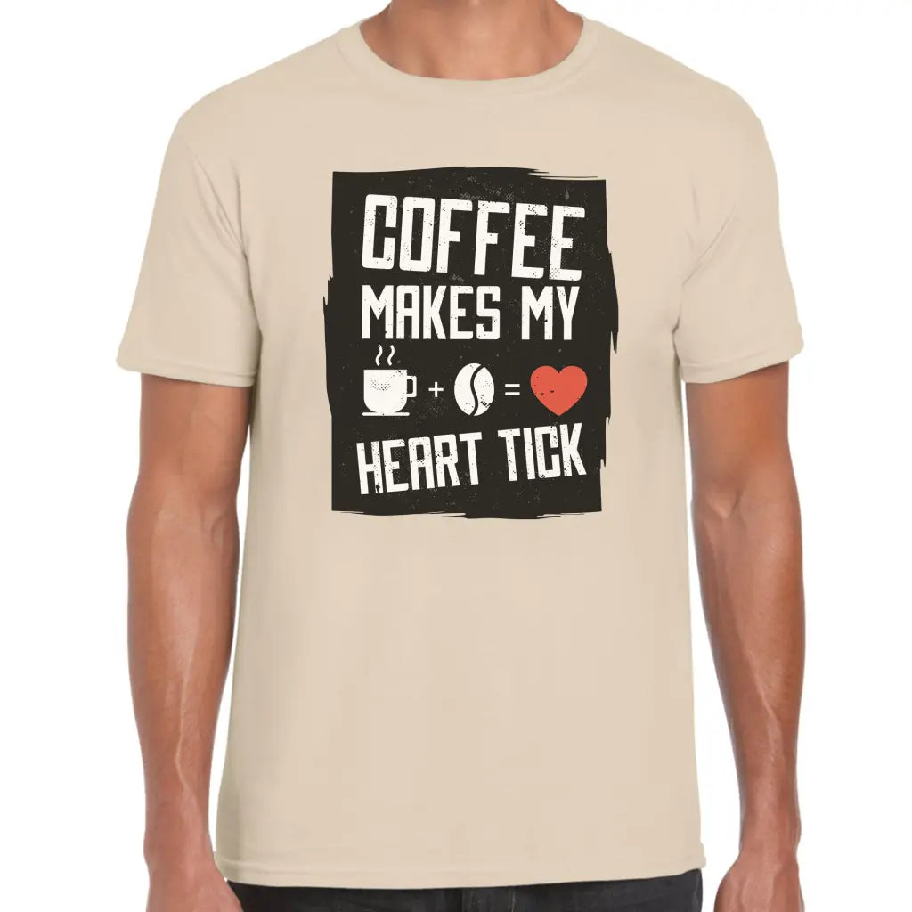 Coffee Makes My Heart Tick T-Shirt - Tshirtpark.com