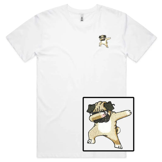 Dancing Pug Embroidered T-Shirt - Tshirtpark.com