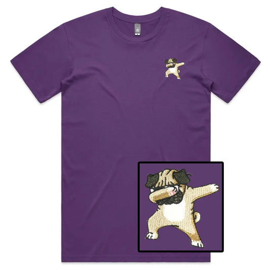 Dancing Pug Embroidered T-Shirt - Tshirtpark.com