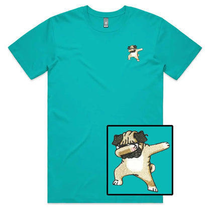 Dancing Pug Embroidered T-Shirt - Tshirtpark.com