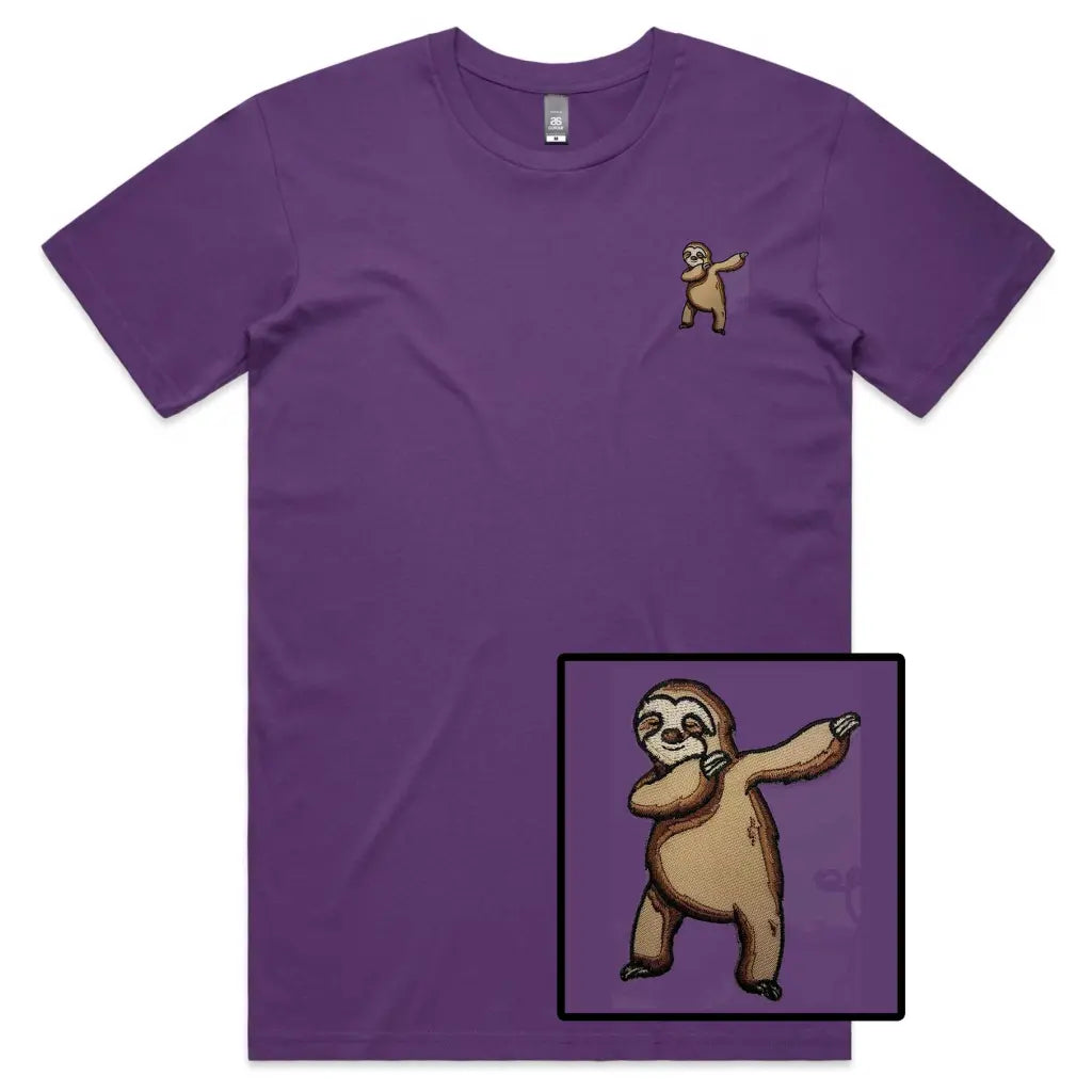 Dancing Sloth Embroidered T-Shirt - Tshirtpark.com