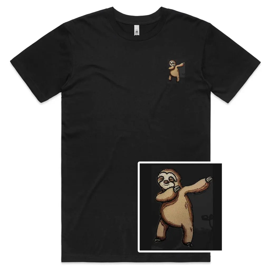 Dancing Sloth Embroidered T-Shirt - Tshirtpark.com