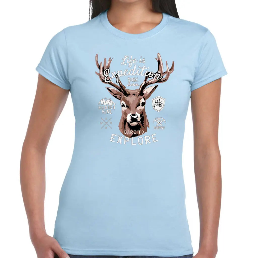 Dare To Explore Deer Ladies T-shirt - Tshirtpark.com