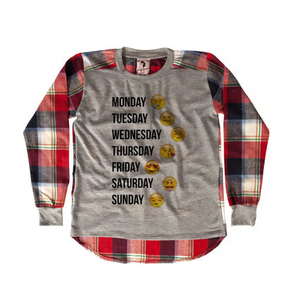 Days Emojis Chequered SweatShirt - Tshirtpark.com