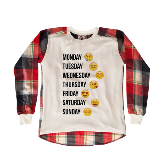 Days Emojis Chequered SweatShirt - Tshirtpark.com