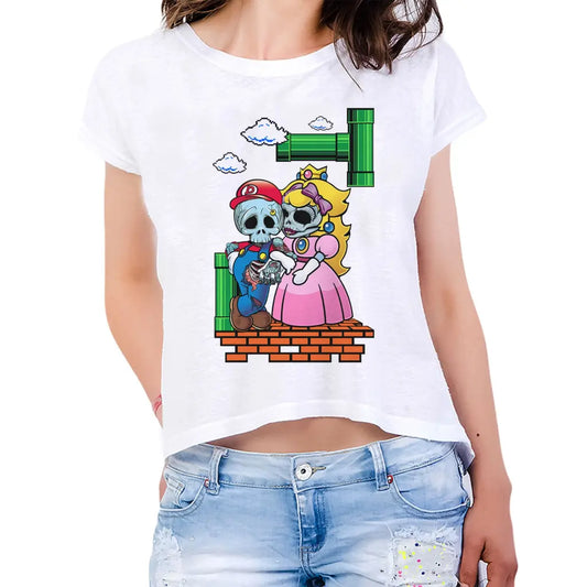 Deadly Mario Womens Crop Tee - Tshirtpark.com