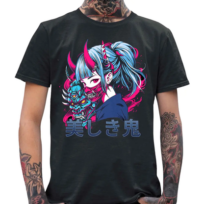 Demon Masked Anime Girl T-Shirt - Tshirtpark.com