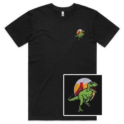 Dinosaur Volcano Embroidered T-Shirt - Tshirtpark.com