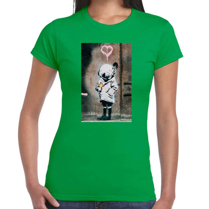 Dive Mask Girl Ladies Banksy T-Shirt - Tshirtpark.com