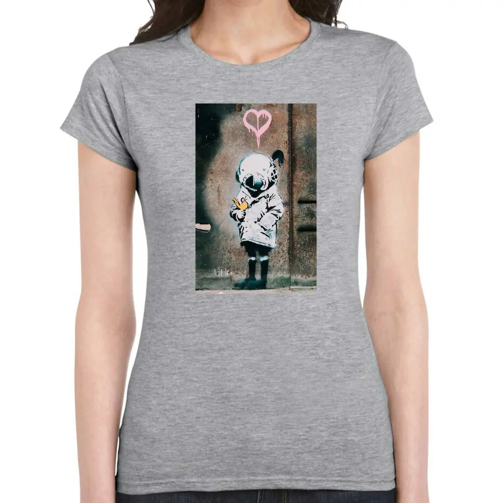 Dive Mask Girl Ladies Banksy T-Shirt - Tshirtpark.com