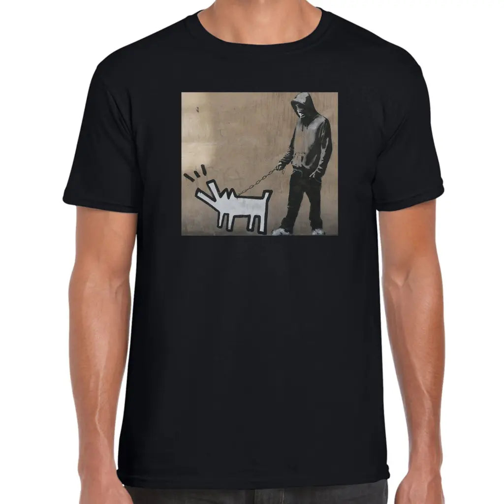 Dog On A Leash Banksy T-Shirt - Tshirtpark.com