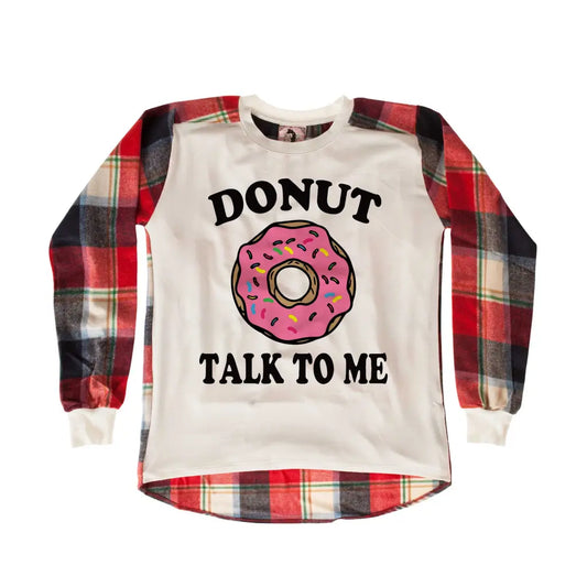 Donut Talk To Me Chequered SweatShirt - Tshirtpark.com