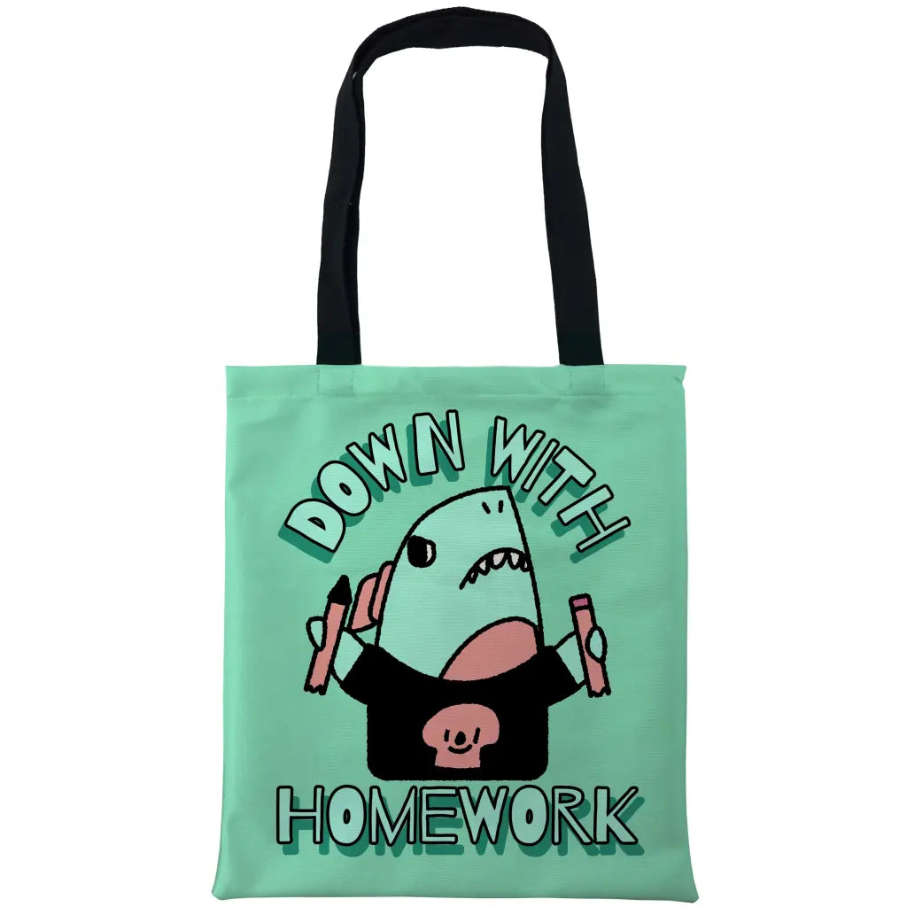 Down With Homework Tote Bags - Tshirtpark.com