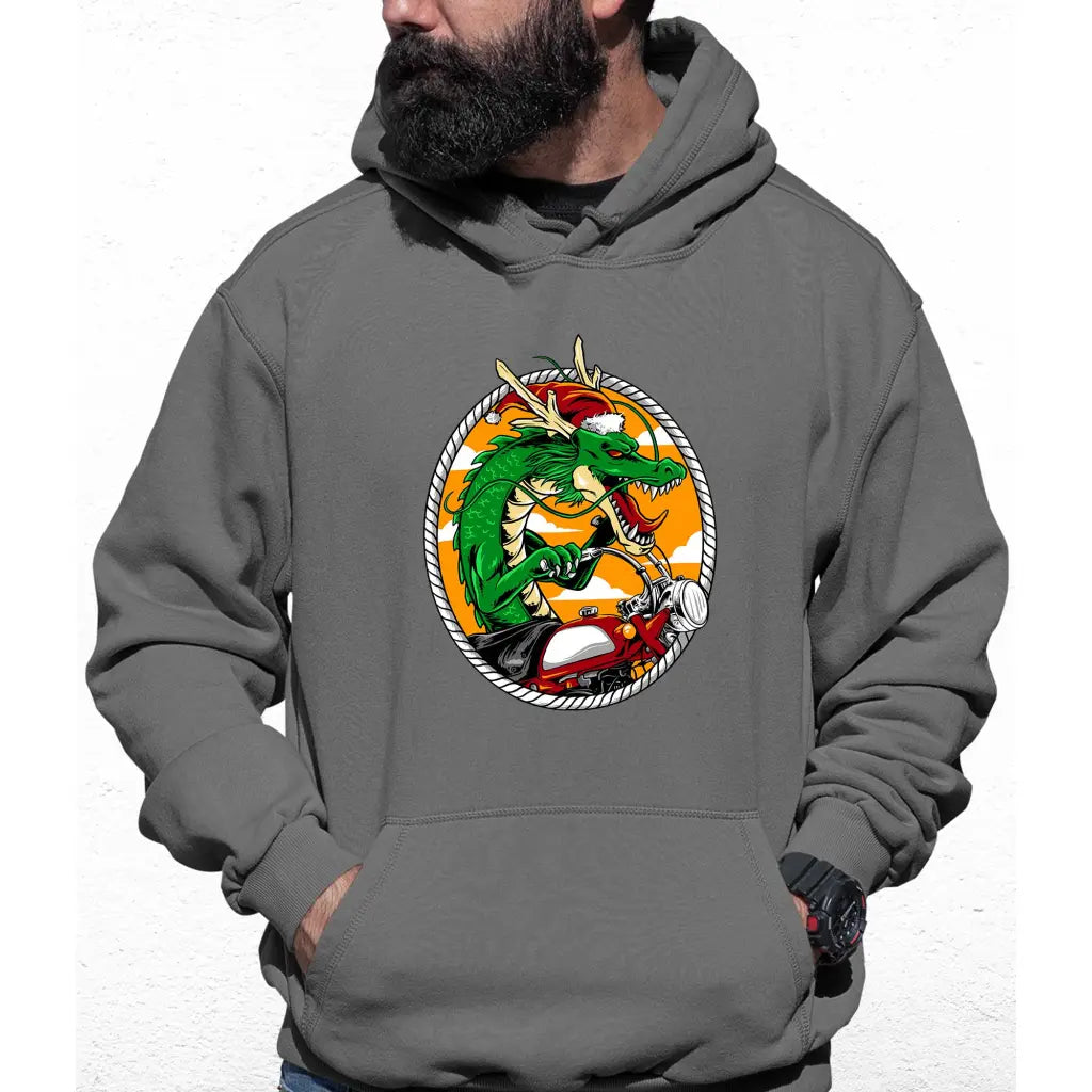 Dragon Biker Santa Colour Hoodie - Tshirtpark.com