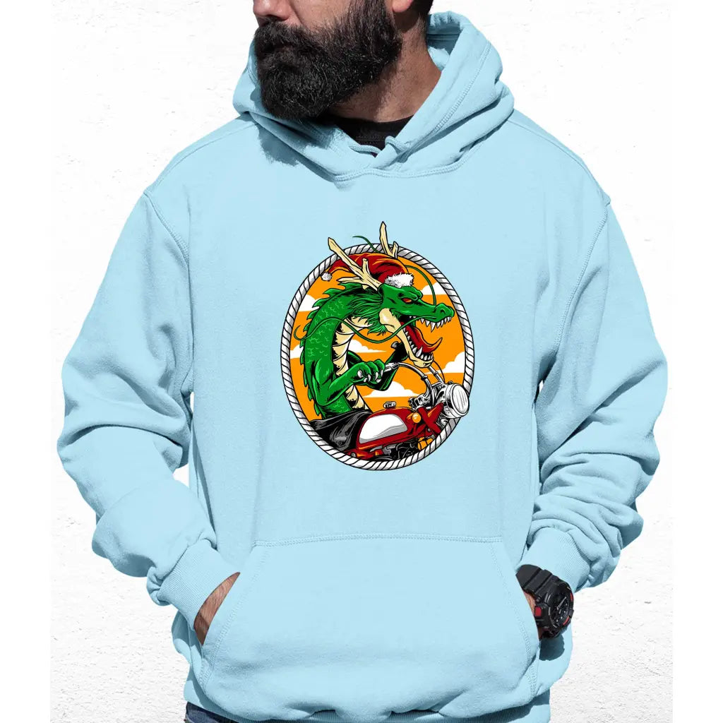 Dragon Biker Santa Colour Hoodie - Tshirtpark.com